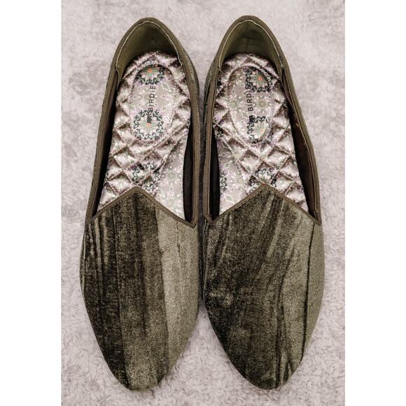 Birdies Heron Olive Green Velvet Loafers Flats Womens Size 8.5 NWOB - Picture 13 of 15